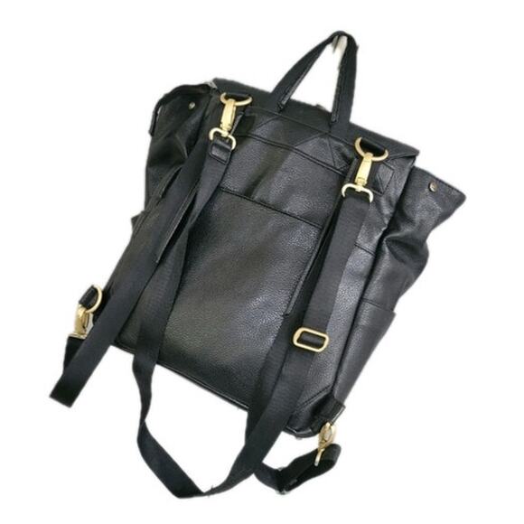 Freshly Picked Classic Diaper Bag Backpack Black Vegan Leather Large - Picture 2 of 10